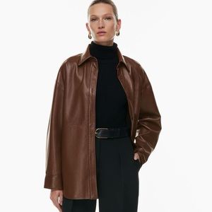 Aritzia Babaton Pelli Shirt Jacket in Cognac